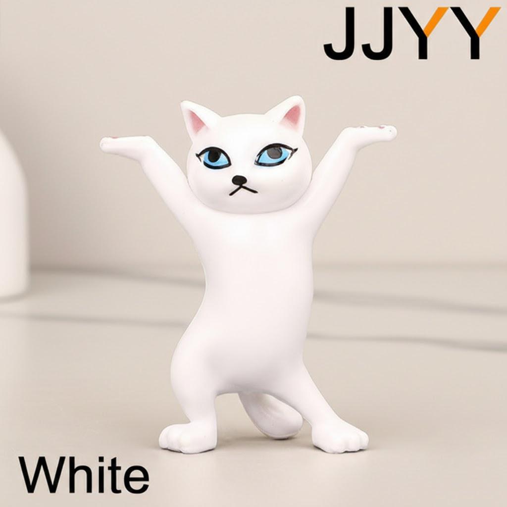 

Cat Pen Holder Handmade Doll Toy Easter Gift Home Decor Bookshelf Decoration Animal Statue Miniature Figurine Desk Ornament белый
