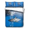 Stunning 3d Shark Duvet Cover With Pillow Cases Marine Animal Quilt Bedding Set New