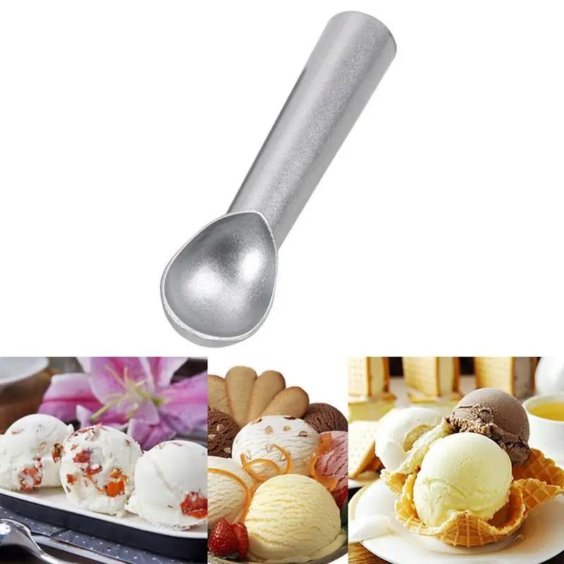 

Ice Cream Tools Portable Aluminum Alloy Non-stick Anti-feeze Ice Cream Scoop Spoon for Home Kitchen Accessories срібний