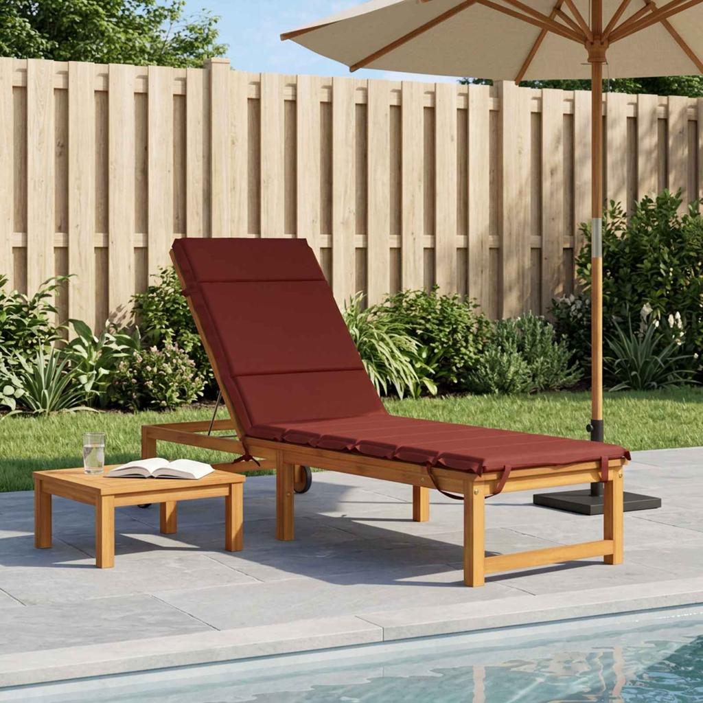 Sun Lounger Cushion GEMERT 100percent Polyester Red 200 X 50 X 3 Cm