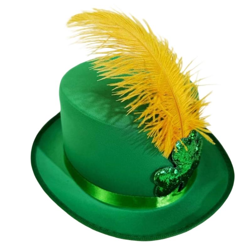 Cowboy Hats Panama Hat Leprechaun Headwear Green for Women Men Photo Props Western for Men Women Unisex Wear Headwear