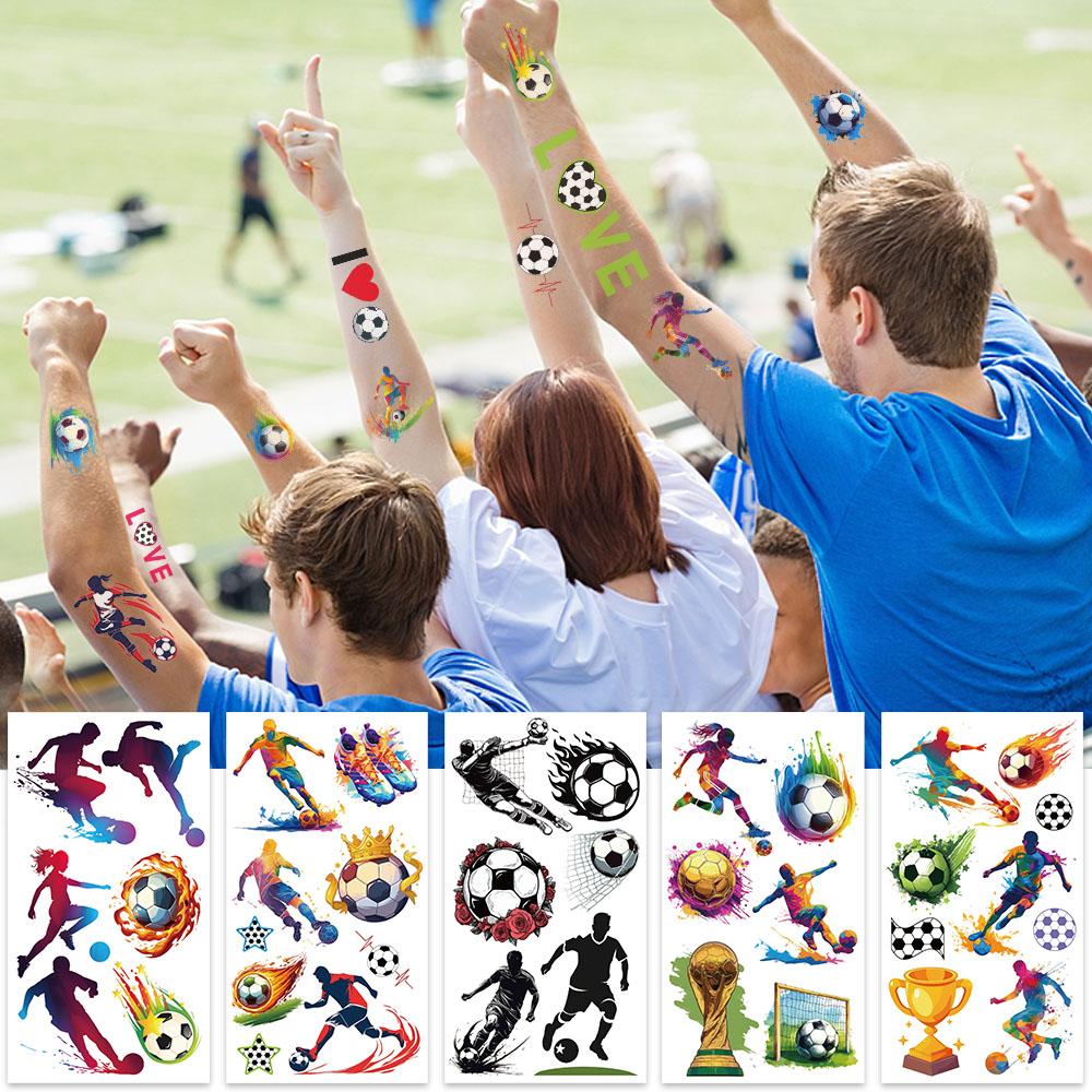 10 Blatt Cartoon Cool Fußball Tattoo Aufkleber Für Hand Arm Körper Dekorativ Wasserdichte Tattoo Aufkleber Kinder Kreative Party Geschenke