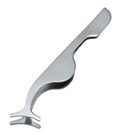 False Eyelash Nippers Curved Eyelash Extension Applicator Stainless Steel Tweezers for Applying False Eyelash