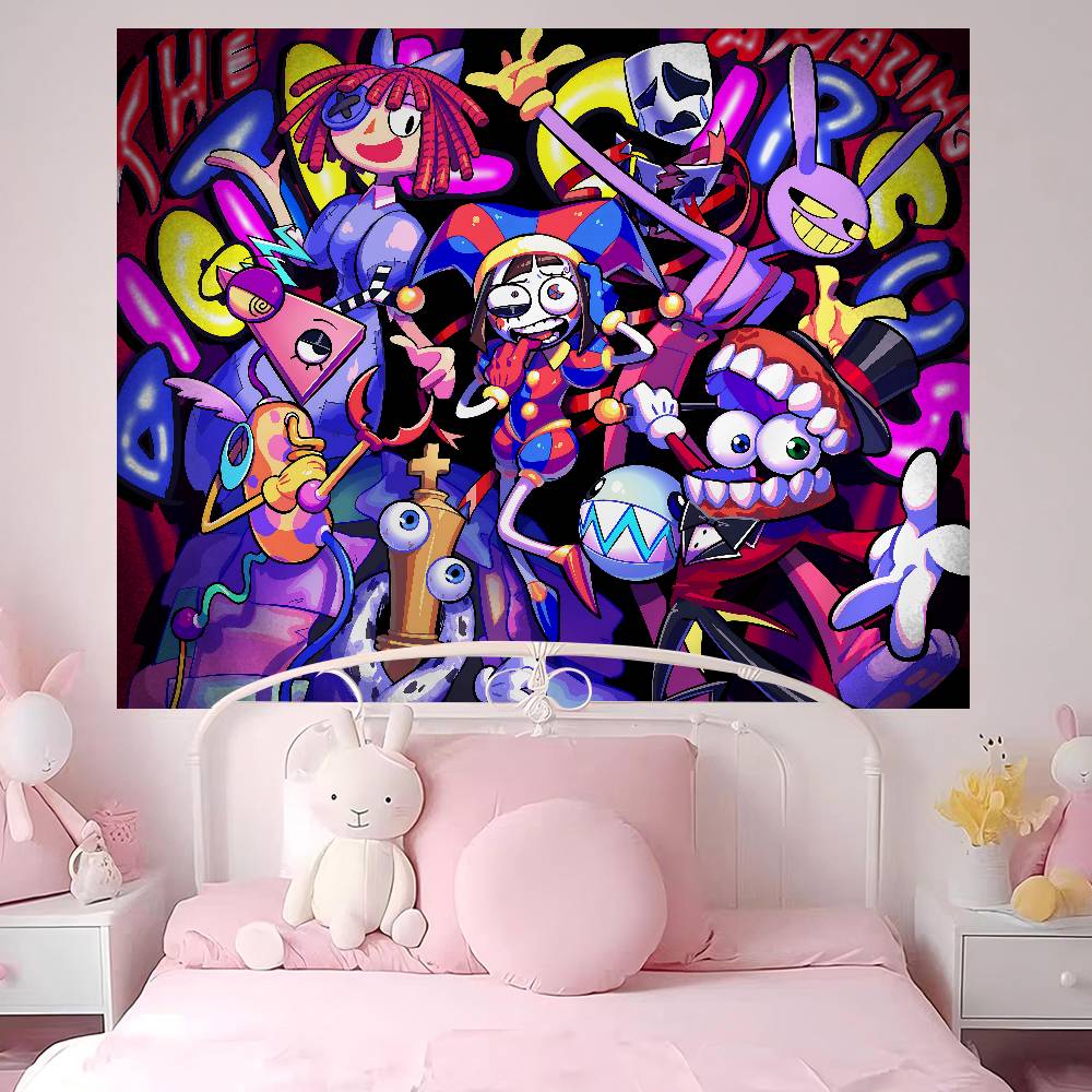 LE CIRCLE NUMÉRIQUE INCROYABLE Dessin Animé Tapisserie Colorée Accrochage Mural Hippie Fleur Tapis Muraux Décor de Dortoir Art Mural Décor