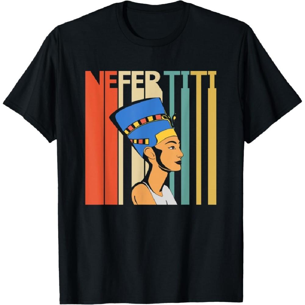

Egyptian Queen Nefertiti T-Shirt Egypt Pharaoh Tshirt XXXXXL чёрный