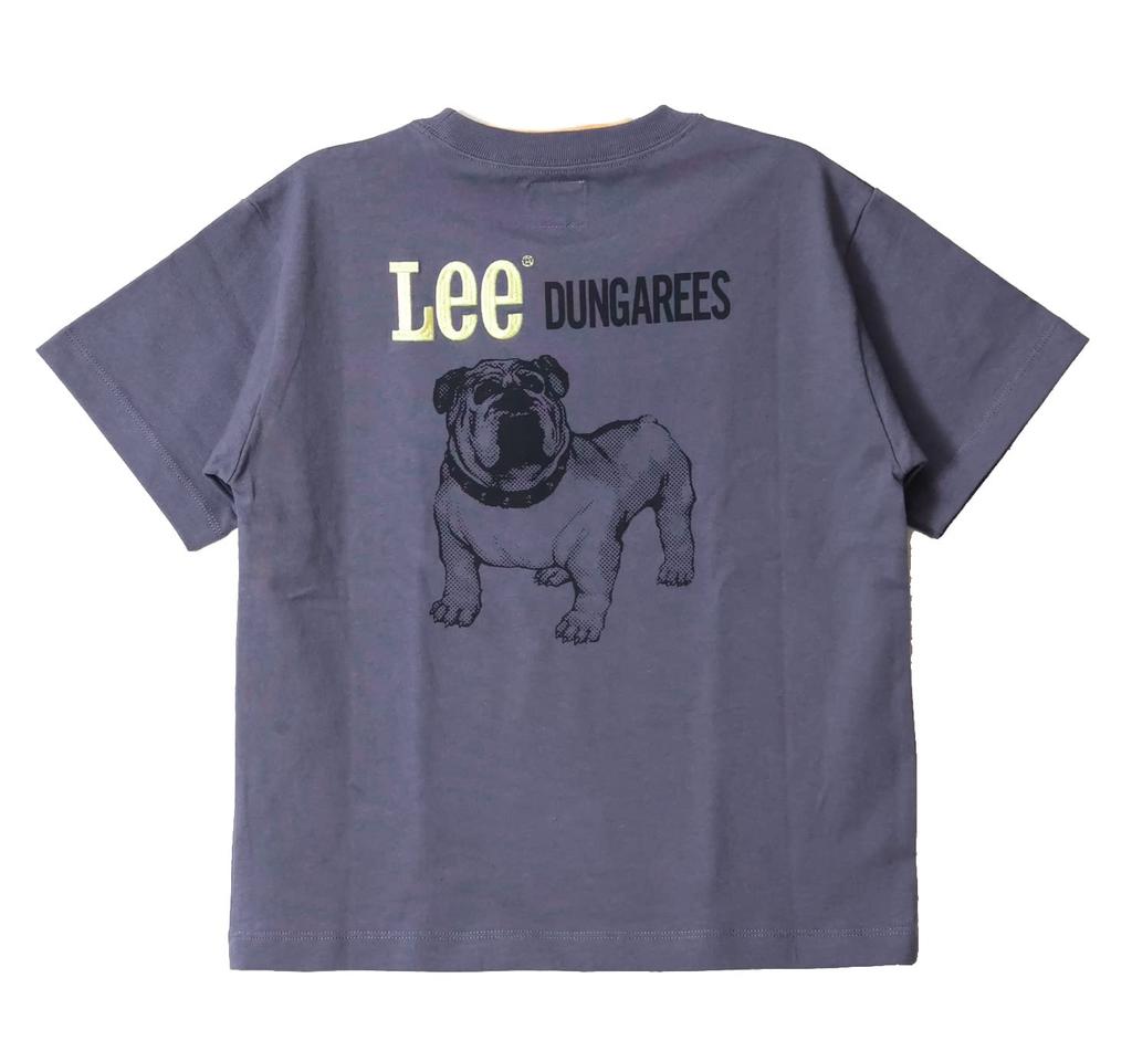 Lee Official Short Sleeve Bulldog Print for Size 130 T-Shirt Kids, LK0808-276, Charcoal,