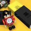 Cartoon Robot Alarm Clock Metal Wake-up Clocks with Flashing Eye Lights Desktop Ornament Children Christmas Gift D57B