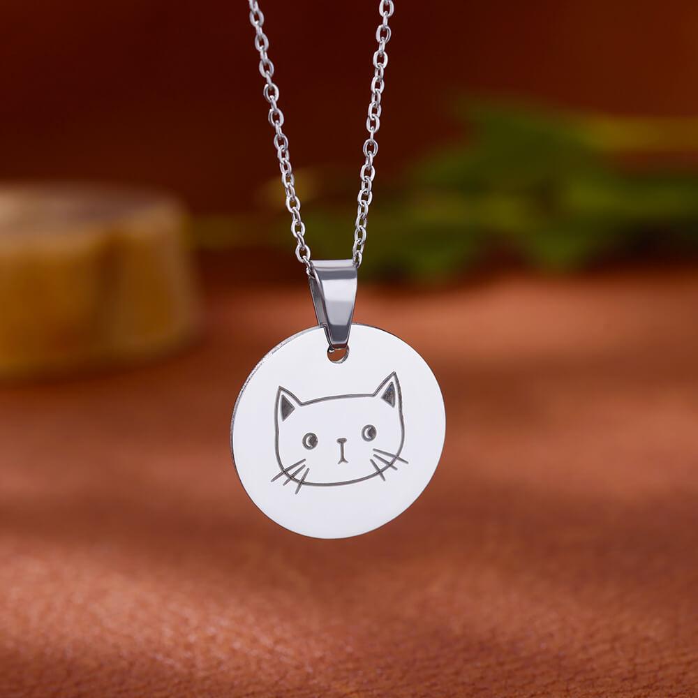 Cute Cat Stainless Steel Necklaces for Women Gold Color Animal Pet Pendant Necklaces Party Luxury Jewelry Birthday Gifts BFF