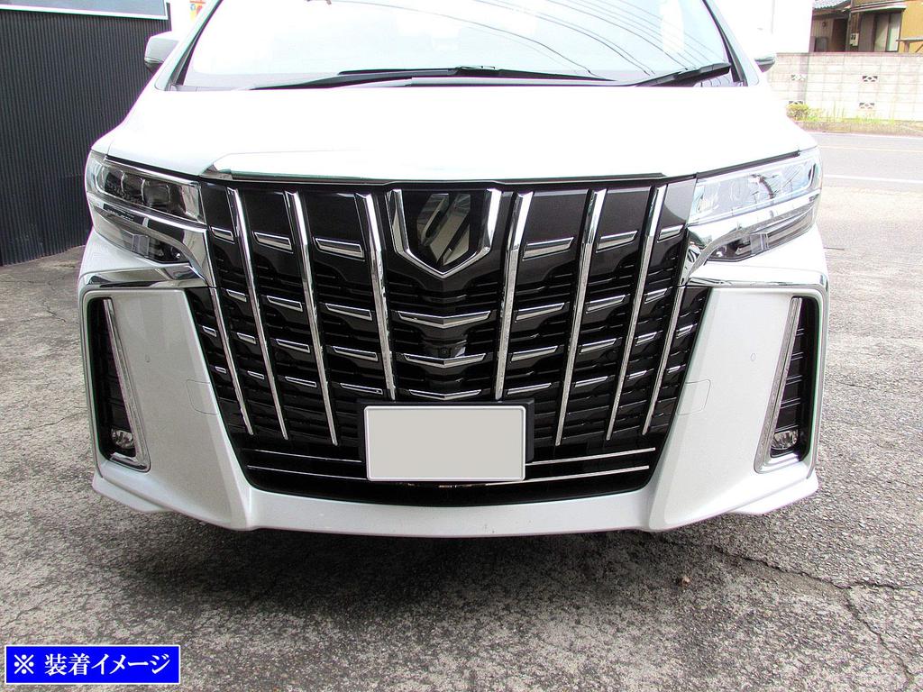 BRIGHTZ Finish Stainless Steel Plated Front Bumper Mould for Toyota Alphard Late Lower Grille Mould for Part Number 28586 Ultra-Mirror (2-Piece)