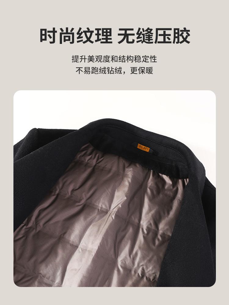 Men's Detachable Down Liner Wool Coat