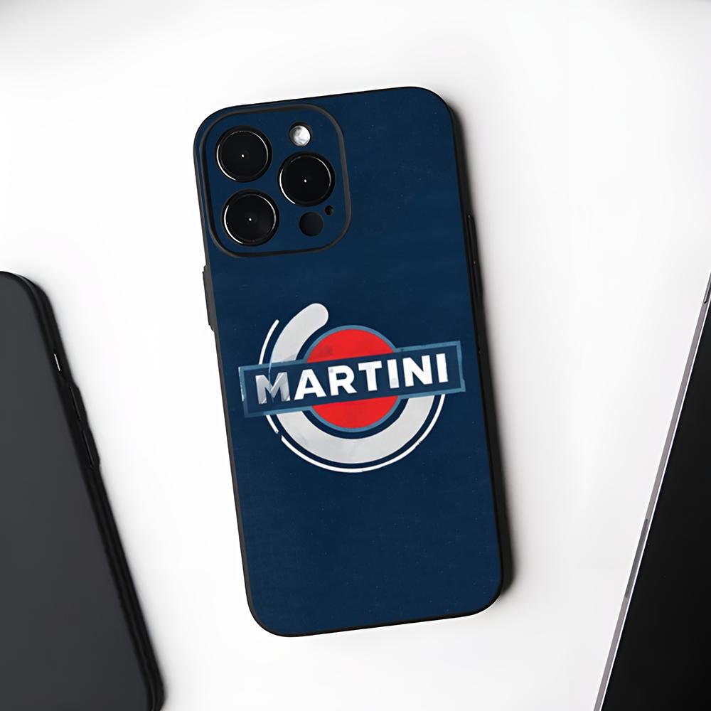 Renn M-Martini Logo Handyhülle Schwarz Weich Für Iphone 16 15 14 13 11 12 Pro Max Xr X Xs 8 7 Plus