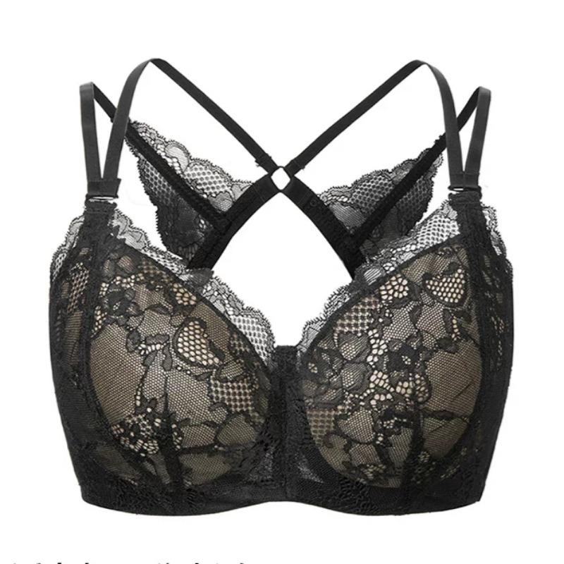 Große Größe Spitze Bügel Unterwäsche Sexy Push-up Brüste Um Erschlaffen Zu Verhindern Schmetterlingsrücken Tiefer V BH