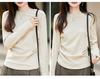 2025 Fall/Winter Women's Round Neck Pleated Double-Sided Fleece Long-Sleeve Knit Top
