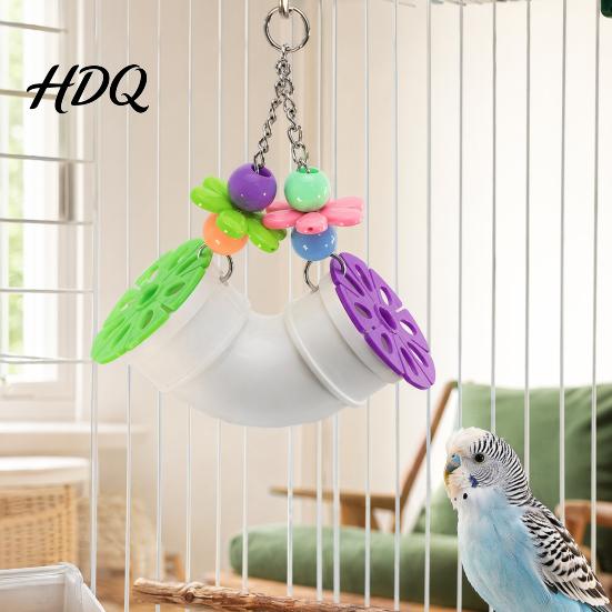 Chew-resistant Bird Toy Parrot Foraging Tube Toy Chewing Enrichment Cage Accessories