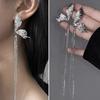 1 Pair Dangle Earrings Eye-Catching Fine Workmanship Geometric Electroplating Temperament Decoration High-Grade Butterfly Rhinestone