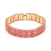 Bracelet - LUXENTER - Uriom - 18 Carat Gold Plated - Red Ruby Zirconia - Woman