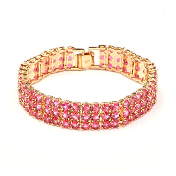 Bracelet - LUXENTER - Uriom - 18 Carat Gold Plated - Red Ruby Zirconia - Woman