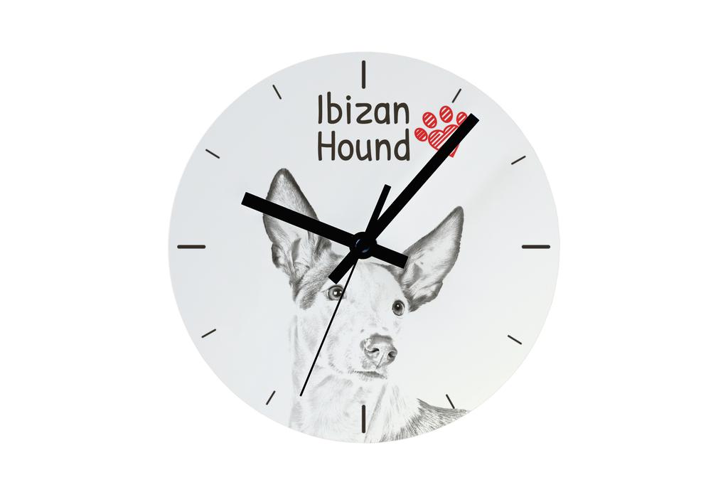 Ibizan Hound, Ibizan Podenco – Wall clock with a dog, shelf clock with a print | Art-Dog