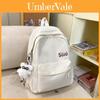 Urban Minimalist Nylon Student Backpack With Letter Print Design For College And School Use