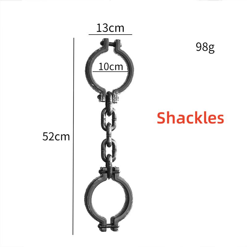 Halloween Plastic Chains Handcuffs Head Cuffed Shackles Ball Fake Chain Links Jail Costume Props Prisoner Cosplay Accessories
