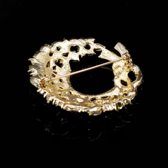 Γυναικεία μόδα Κομψό Πολυτελές φεγγάρι λουλούδι από κράμα Ένθετο στρας Καρφίτσα καρφίτσα