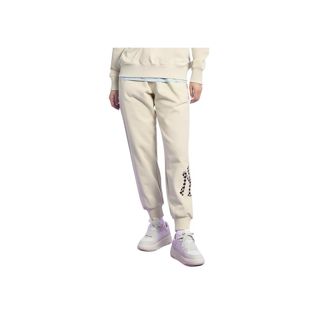 New MLB Knitted Sweatpants Unisex Ivory White 3APTM0831-50NBL