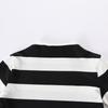 Mengtejiao Girl's Striped Long-Sleeve Denim Overalls 2-Piece Set