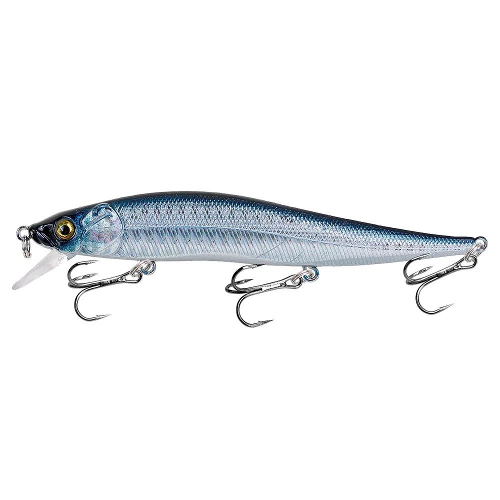 1Pcs Fishing Lure 115mm Minnow Crankbait Wobblers 3D Eyes Perch Artificial Bait Pike Carp Bait Swim Bait Fishing Pesca Bass Perch SwimBait Accessories