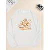 Men'S Monkey Driving Jet Casual Crew Neck Sweatshirt, Loose Fit, Slight Stretch, Solid Color, Relaxed Style, Everyday Wear, Comfortable