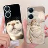 Niedliche Handyhülle mit Blumen-, Schmetterlings- und Katzenmotiv für Huawei Nova 11i MAO-LX9, weiche Silikon-TPU-Hüllen