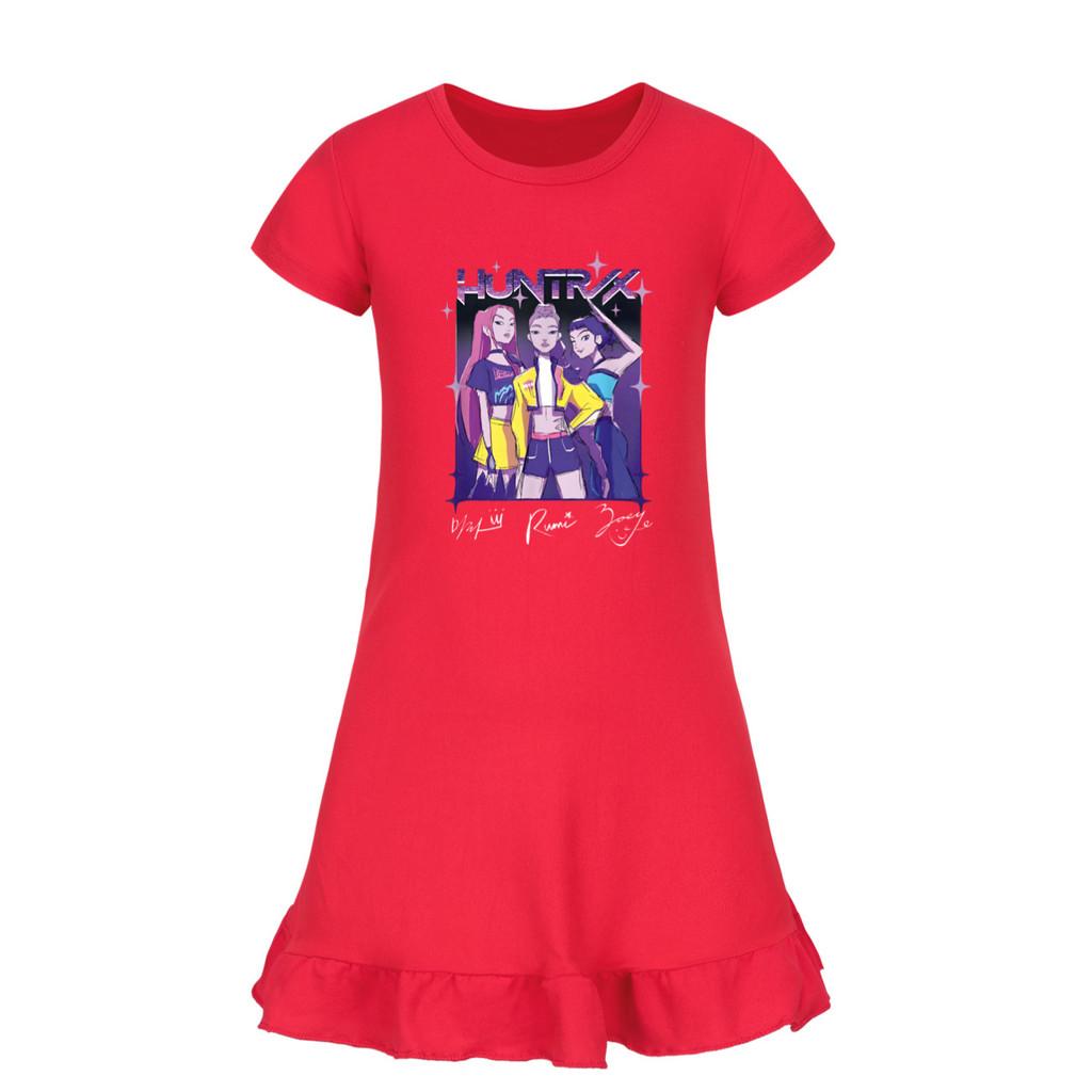 5022 Kids Girls Mira Zoey Rumi Printed Ruffle Short Sleeves Casual Dress