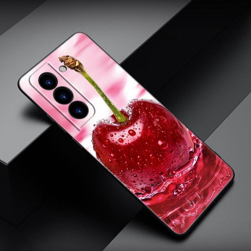 Summer Fruit Cherry Phone Case For Samsung Galaxy S22 Pro S21 S20 FE Ultra S10 Lite S10 S10E S9 S8 Plus Soft TPU Black Cover