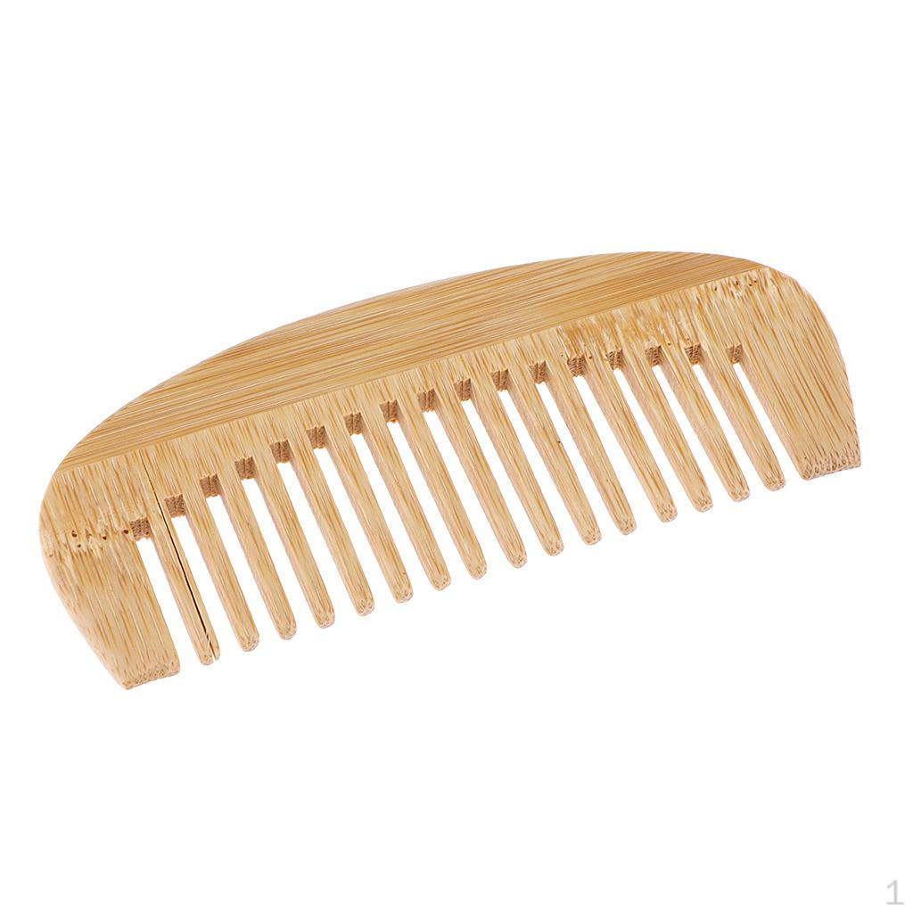 Antistatic Healthy Wide Curly Hair Brush Massage Handle Bamboo Scalp Comb