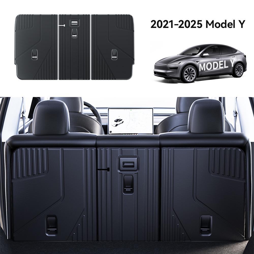 YZ For Tesla Model Y 2021-2025 Juniper TPE Rear Seat Back Cover Backrest Protector Trunk Anti-scratch Pad Anti-dirty Mat with