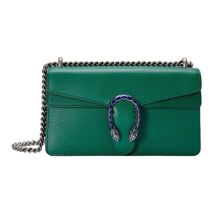 Gucci Dionysus Tiger Head Buckle Chain Leather Shoulder Bag Women Shoulder Bag Green 499623-0JNAN-3175