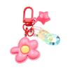 Shiny Five Petal Flower Star Keychain Candy Color Alloy Bag Charm Accessory Decoration For Women Girls Lady