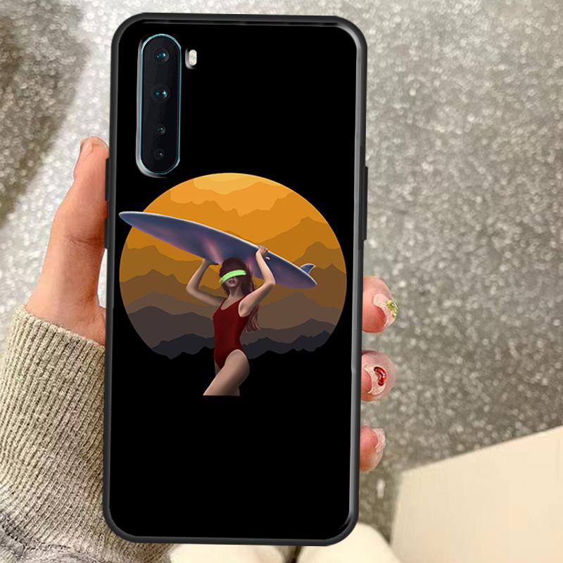 Surfboard Surfing Surf Girl Case For OnePlus 15 15R 13 13R 13T 12 12R 11 10 10R 10T 8T Nord CE 5 4 2 3 Lite N20 N30 Coque