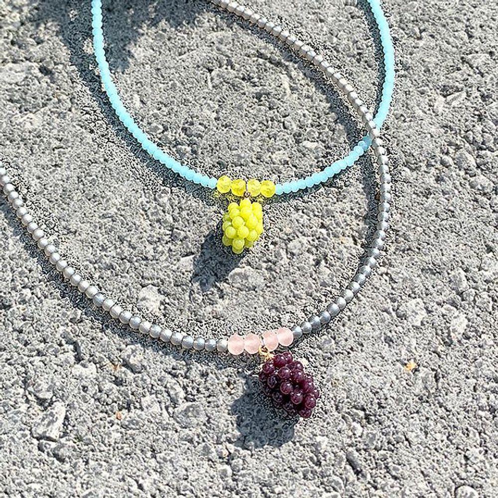

Necklace Chubby (Handmade) Grape green grapes