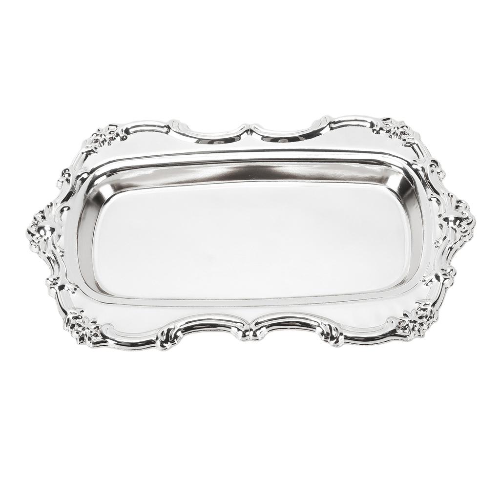 Vintage Jewelry Tray Multifunctional Exquisite Metal Decorative Tray for Dessert Fruit Snacks