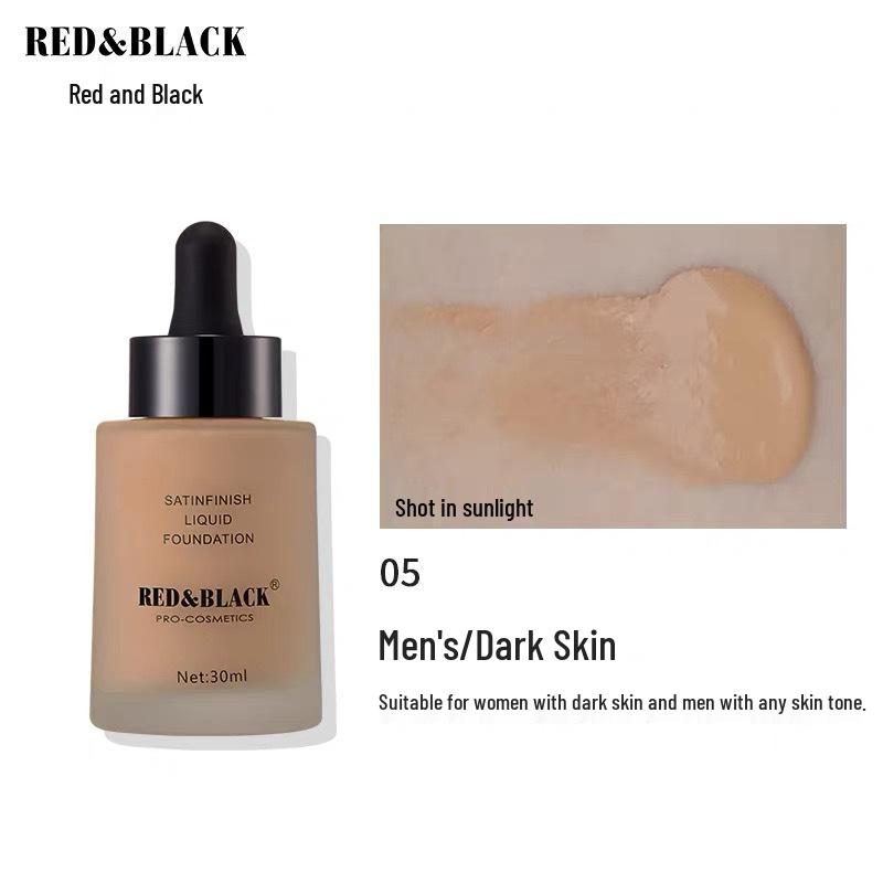 

Красный и Черный Стойкий, Устойчивый к Отпечатыванию Тональный Крем для Сухой и Жирной Кожи - Водостойкий и Маскирующий 30ml