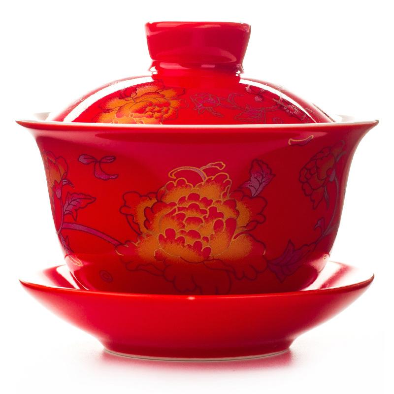 Chinese Traditions Gai Wan Tea Set Bone China Tea Sets Dehua Gaiwan Tea Porcelain Pot Set For Travel Beautiful And Easy Kettle