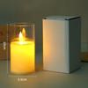 LED Flickering Flameless Candle Glass Ornament for Romantic Home or Christmas Parties
