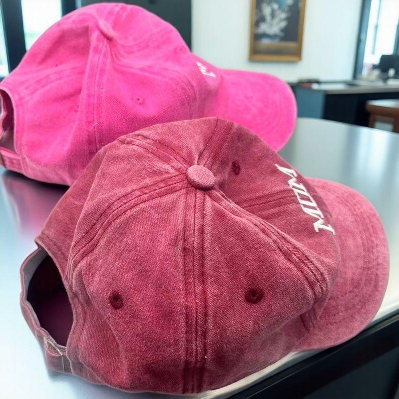Letter Embroidery Washed Baseball Cap - Mother's Day MOM & DAD Hat