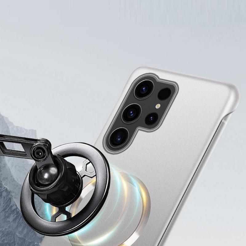 Thin Hard Pc for Magsafe Magnetic Frameless Case for iPhone 16 Pro 15 14 Plus 13 12 Pro Max Samsung S25 Ultra S24 S23 S22 Plus Matte Color Solid Cover