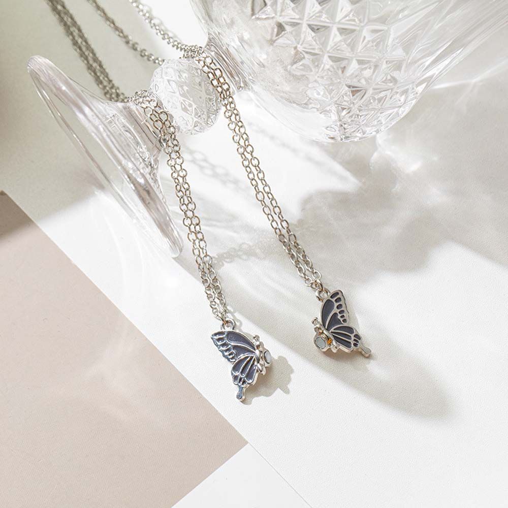 BFF Necklace Magnetic Necklaces Butterfly Pendant Choker Women's Jewelry Couple Clavicle Chain