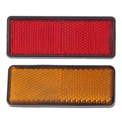 1Pc Red/Yellow Square Reflector With Nut Motorcycle Universal Safety Warning Reflector Rectangular Tail Reflector Car Accessory