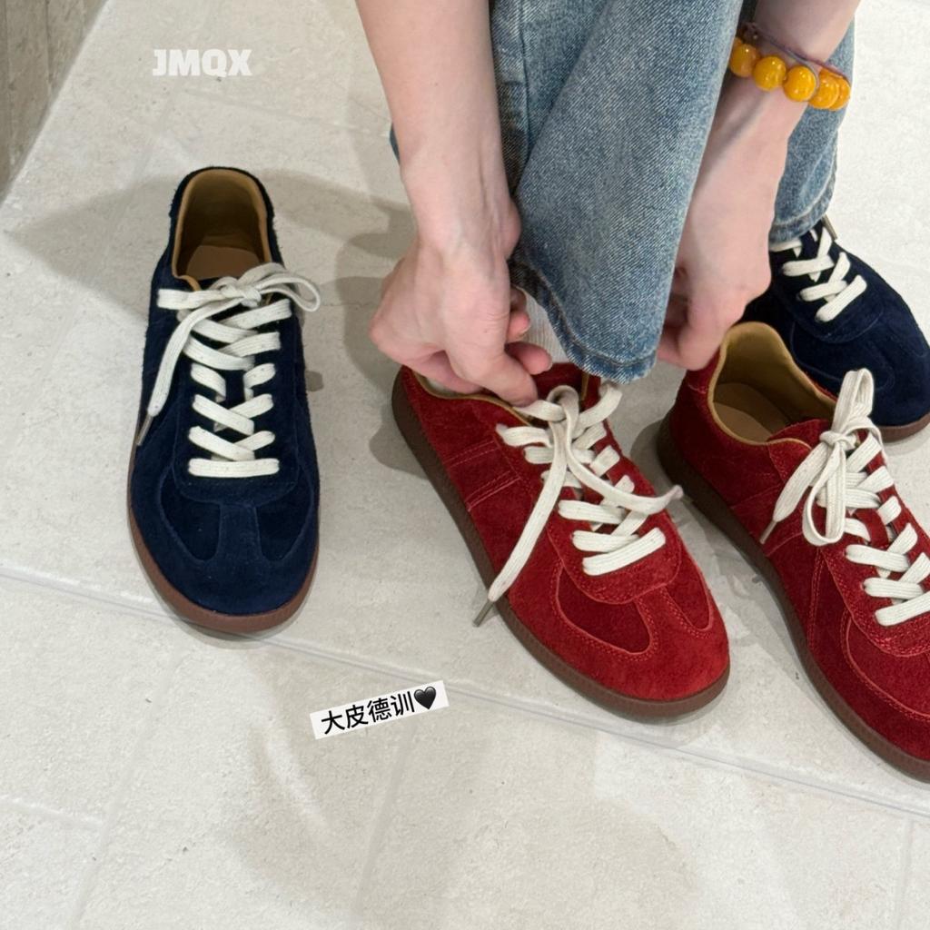 Soft sole soft surface large leather German training shoes women's Forrest Gump shoes 2025 new popular versatile leather sports and leisure shoes