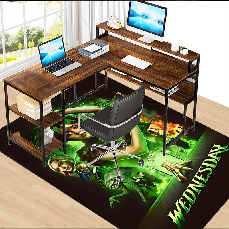 Wednesday Polyester Carpet, Soft Indoor Mat for Office Chair, Living Room, Computer Desk - Decorative Home Office Rug Design