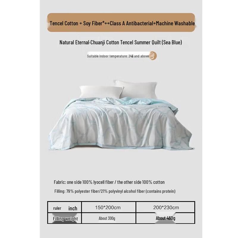 Mercury Home Textiles Cool-Feel Tencel Summer Quilt