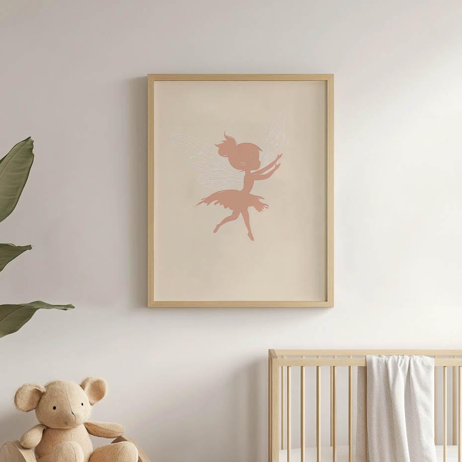 Plakat Magia Wróżki W Różu Plakat Magia Wróżki W Różu, 50X70 Cm, Rama Aluminiowa Czarna, Papier Matowy 230 Gsm